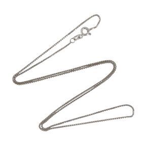 Vintage Italy Sterling Silver 925 1mm Box Chain Necklace 18.5"